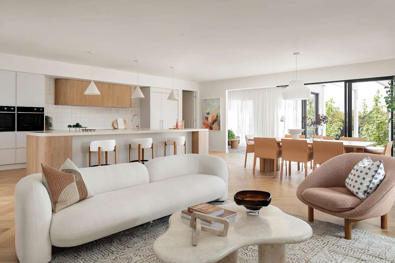 Positano 45 home design living/dining/kitchen