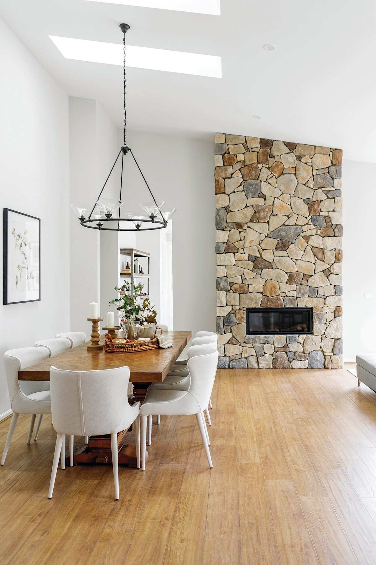 Dunedin 29 home design dining / fireplace