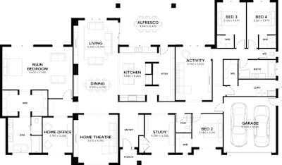 Emerton 47 Acreage Home Design by ardenhomes.com.au, 4 bedroom 2 bathroom 2 car single storey passive solar house plan, 32.4m x 17.8m, VIC - Plan