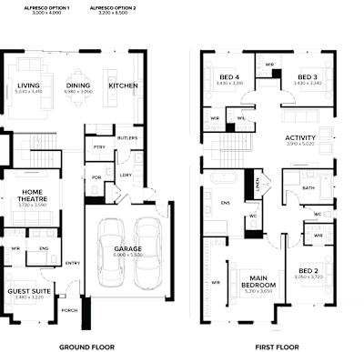 Double Storey Home Design – Lakeville by ardenhomes.com.au, 5 bedroom 3 bathroom 2 car 2 storey passive solar house plan, 12.5m x 18.2m, VIC - Plan
