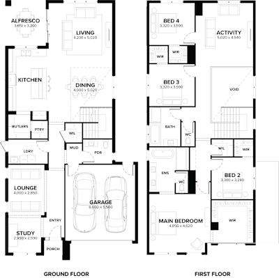 Double Storey Home Design – Savoy 38 by ardenhomes.com.au, 4 bedroom 2 bathroom 2 car 2 storey passive solar house plan, 12.5m x 20.6m, VIC - Plan
