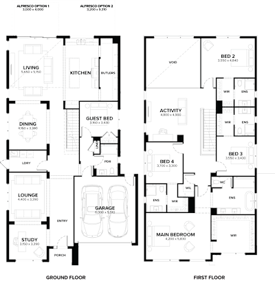 Double Storey Home Design – Toorak 46 by ardenhomes.com.au, 5 bedroom 4 bathroom 2 car 2 storey passive solar house plan, 14m x 20.8m, VIC - Plan