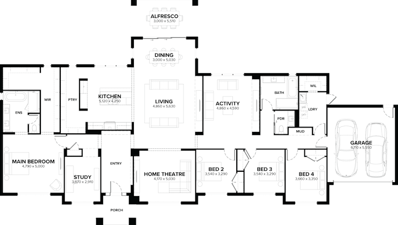 Barrington 39 Single Storey House Floor Plan alt
