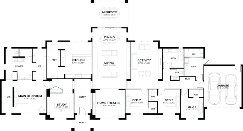 Barrington 44 Single Storey House Floor Plan alt
