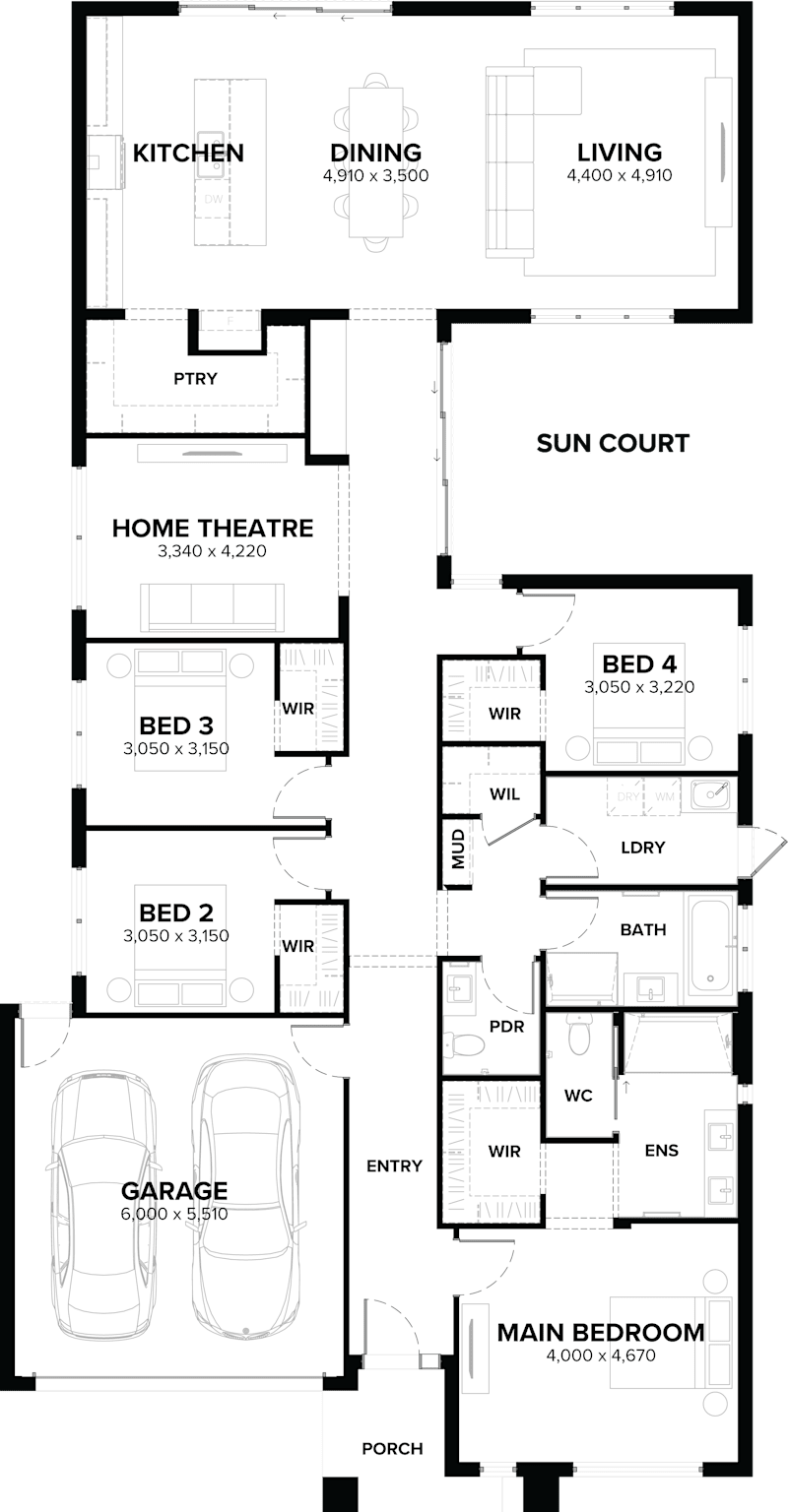 Clovelly 28 Single Storey House Floor Plan