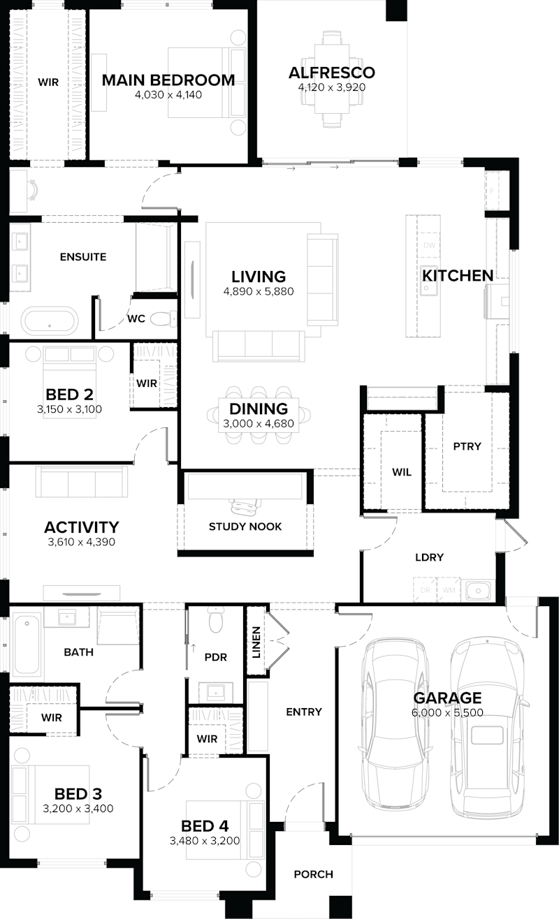 Miami 33 Single Storey House Floor Plan