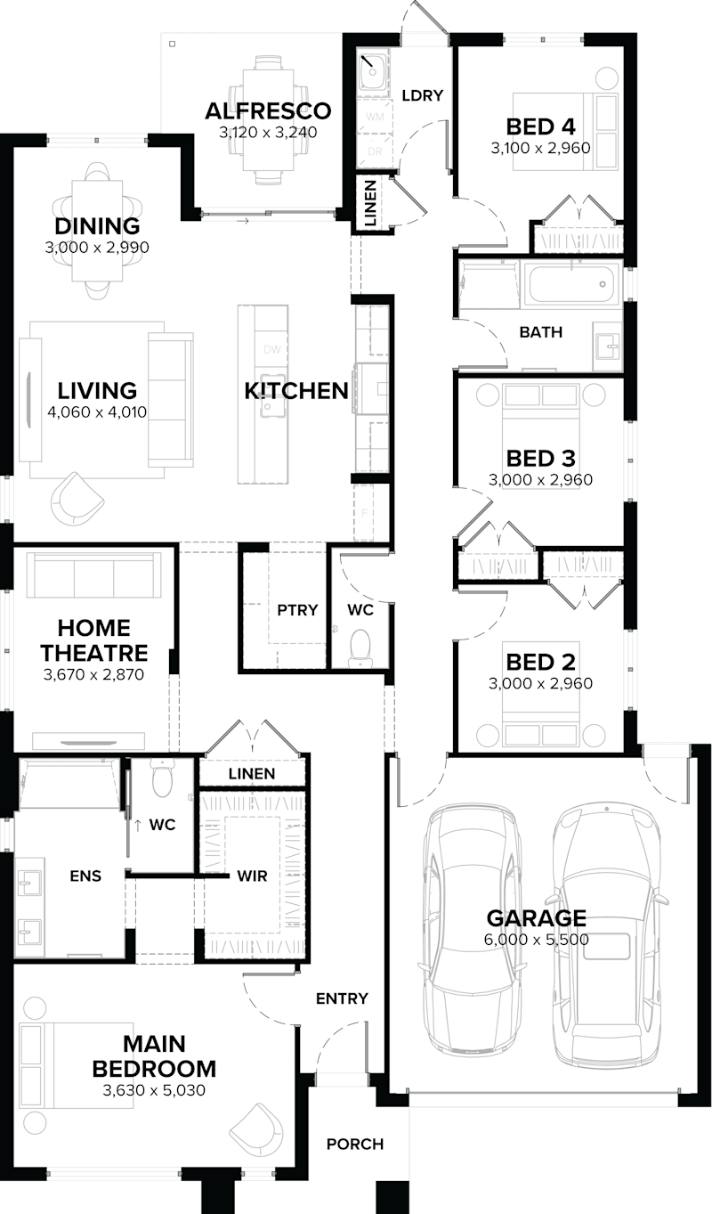 Olsen 25 Single Storey House Floor Plan