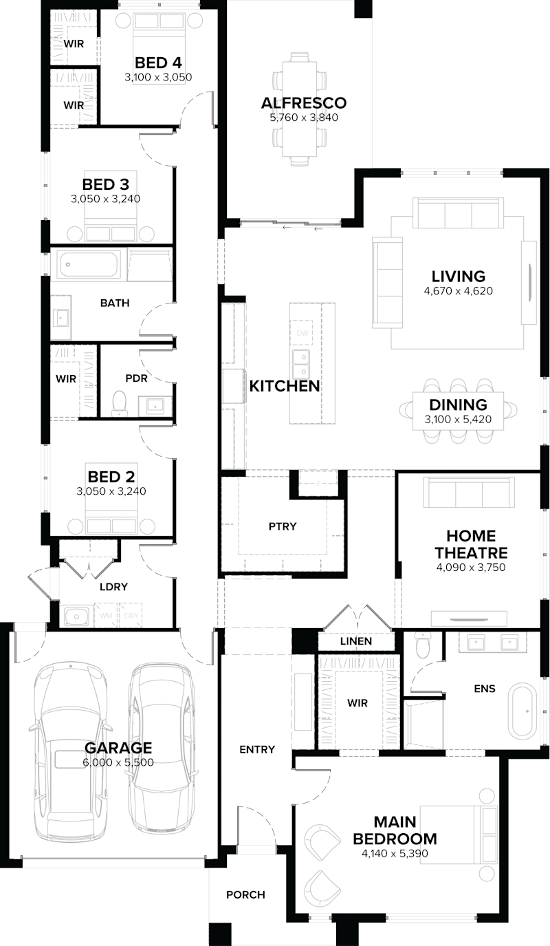 Olsen 33 Single Storey House Floor Plan
