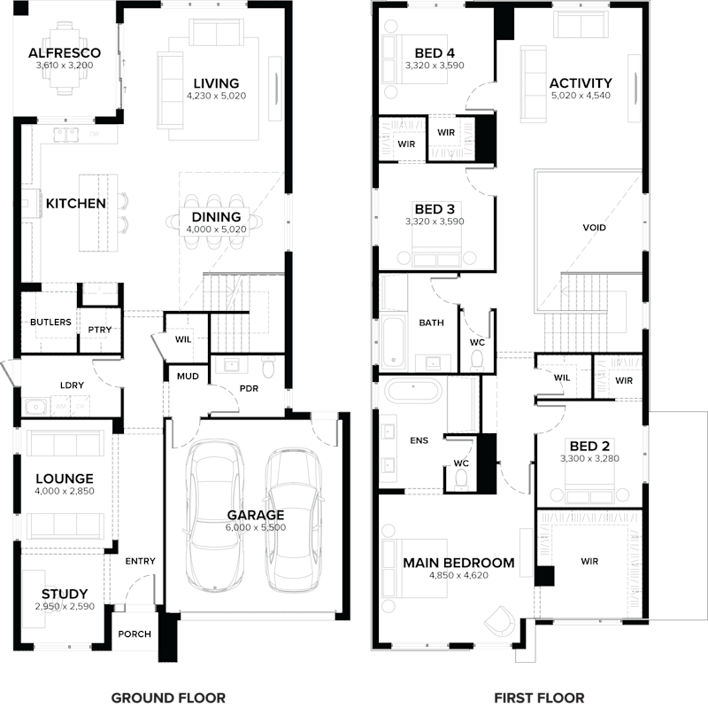 Savoy 38 Double Storey House Floor Plan