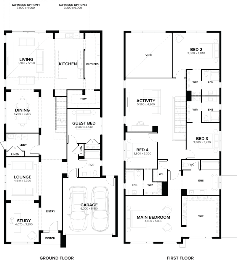 Toorak 50 Double Storey House Floor Plan