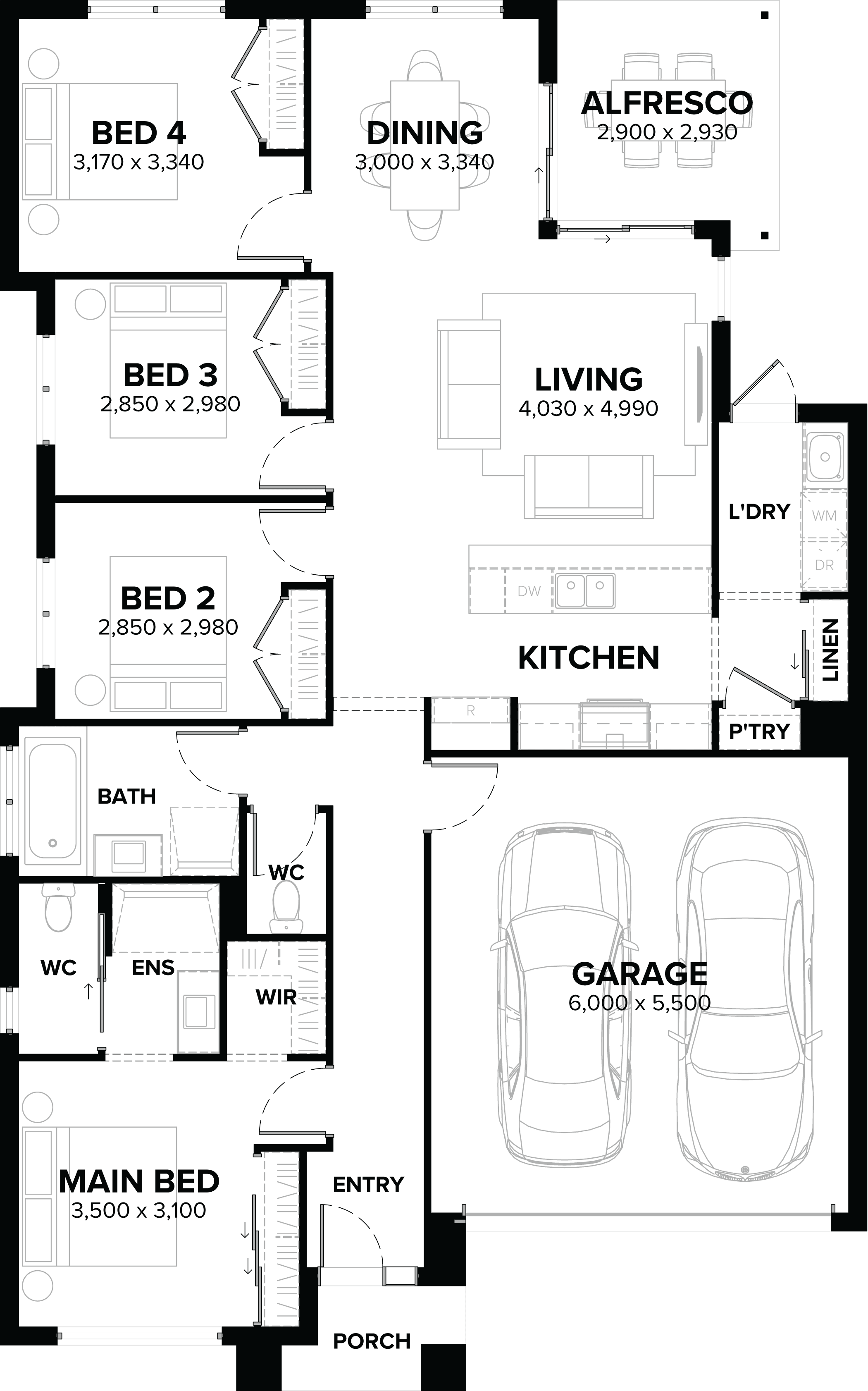 Elmwood 20 Single Storey House Floor Plan