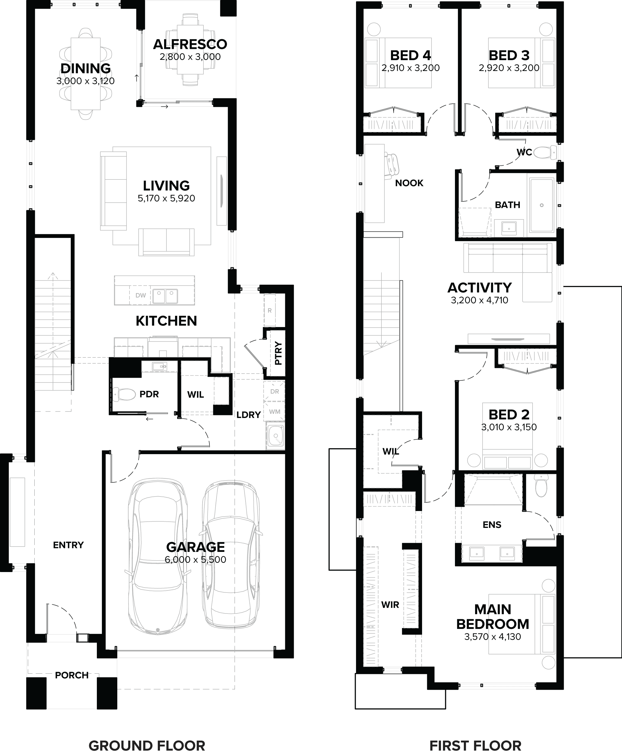 Flint 31 Double Storey House Floor Plan