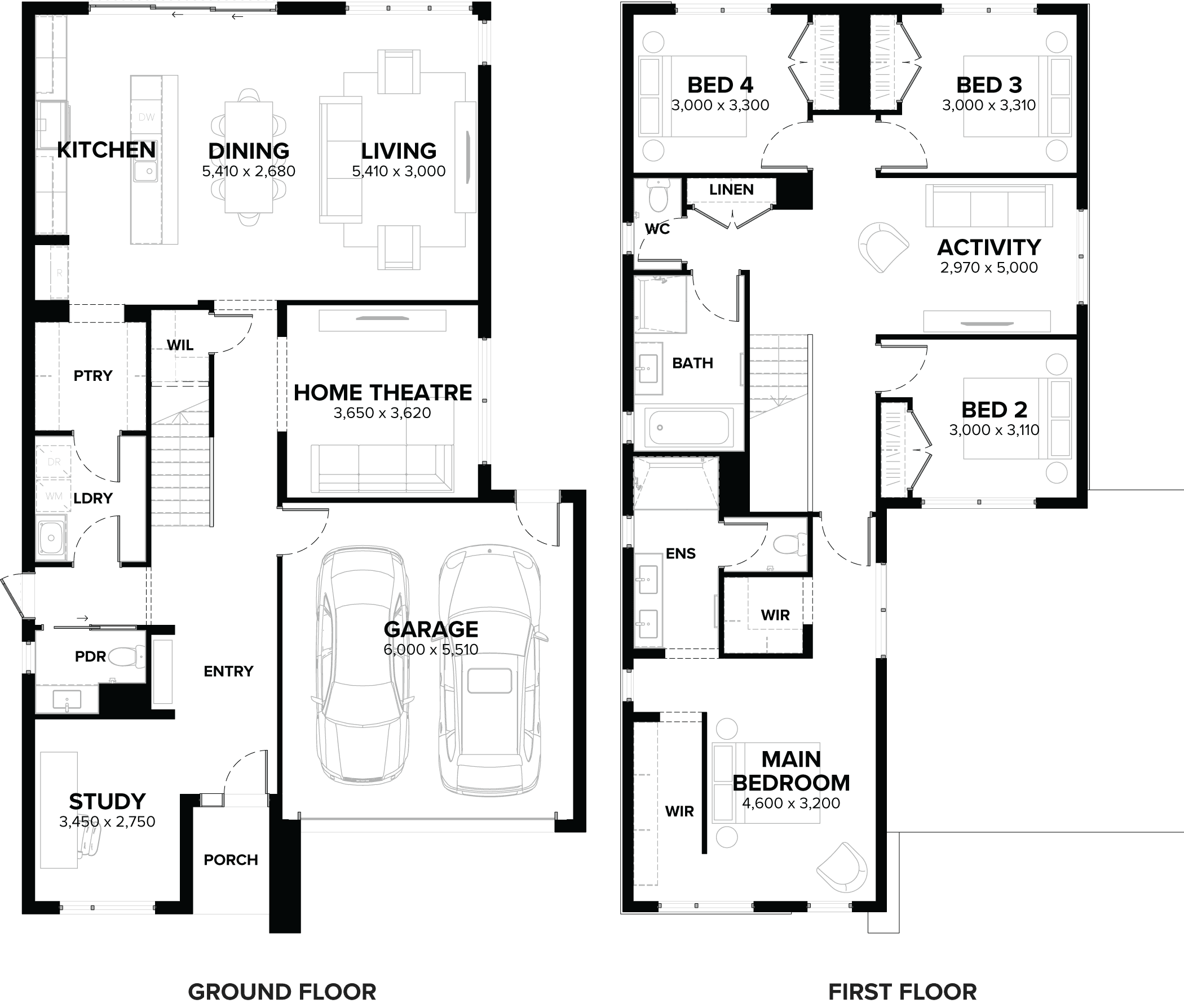Reed 30 Double Storey House Floor Plan