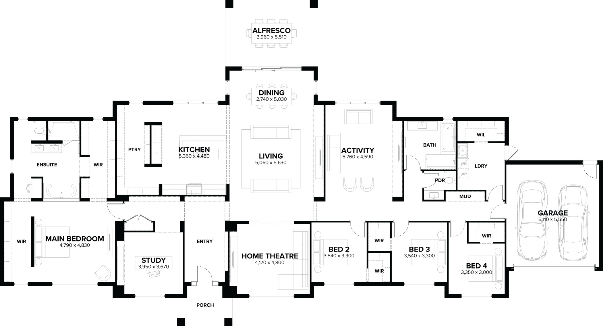 Barrington 44 Single Storey House Floor Plan