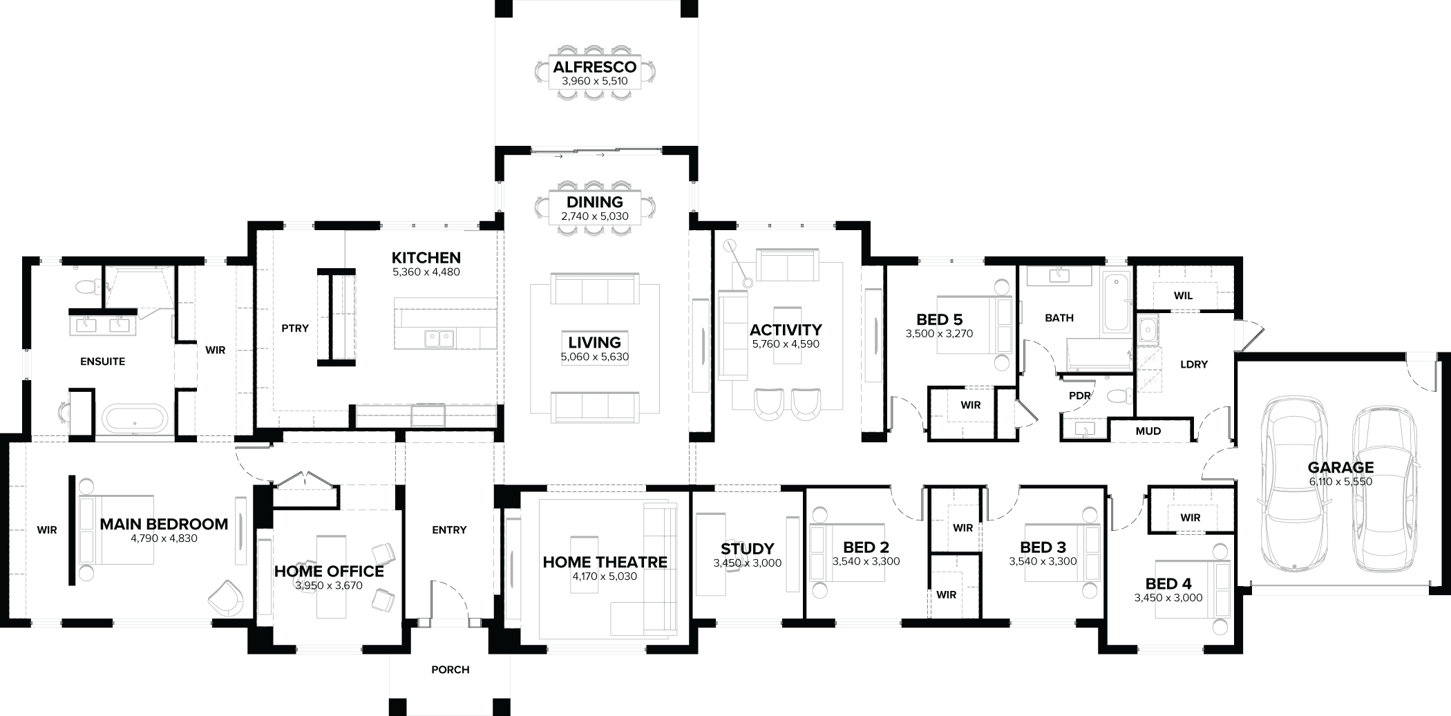 Barrington 47 Single Storey House Floor Plan