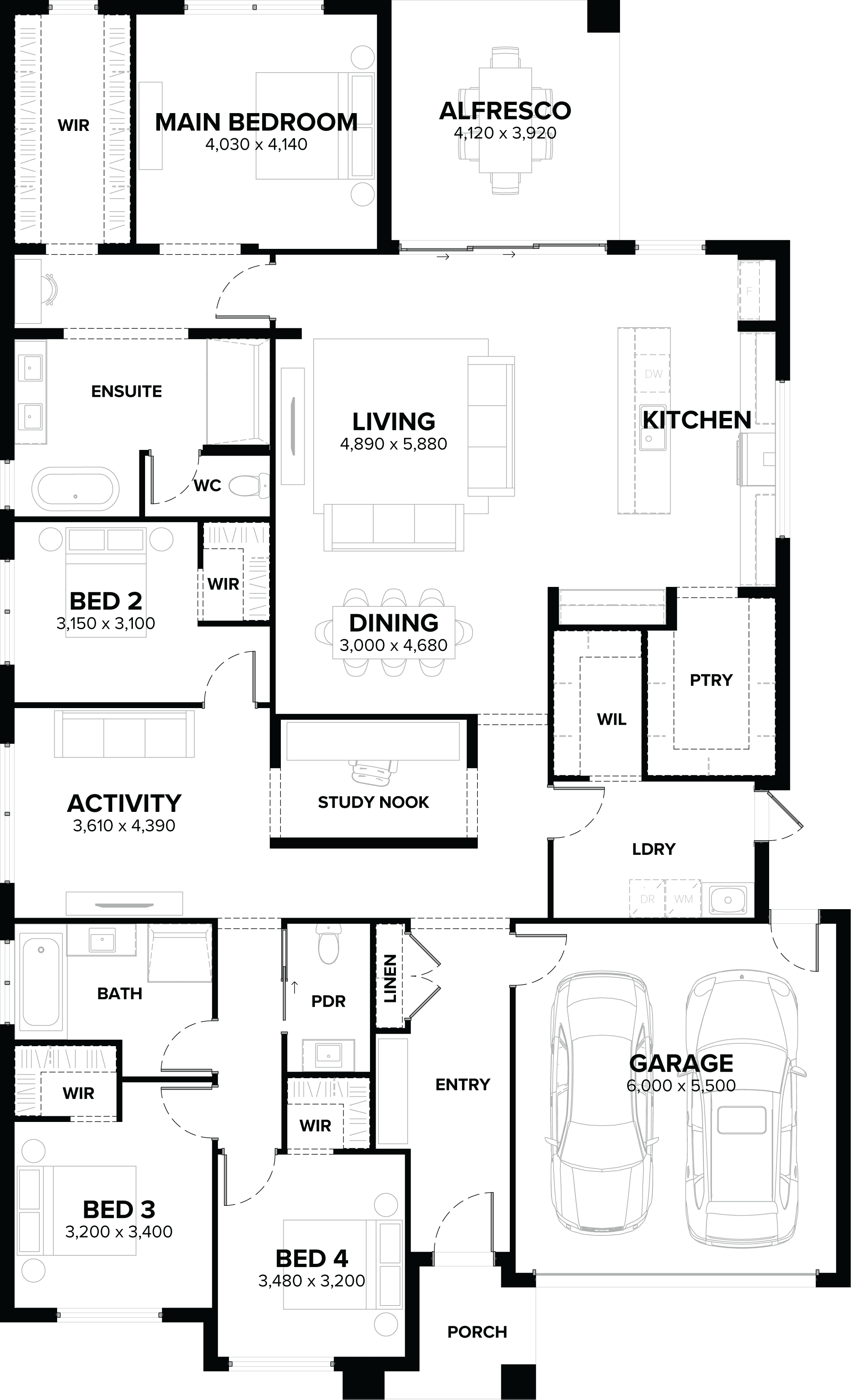 Miami 33 Single Storey House Floor Plan