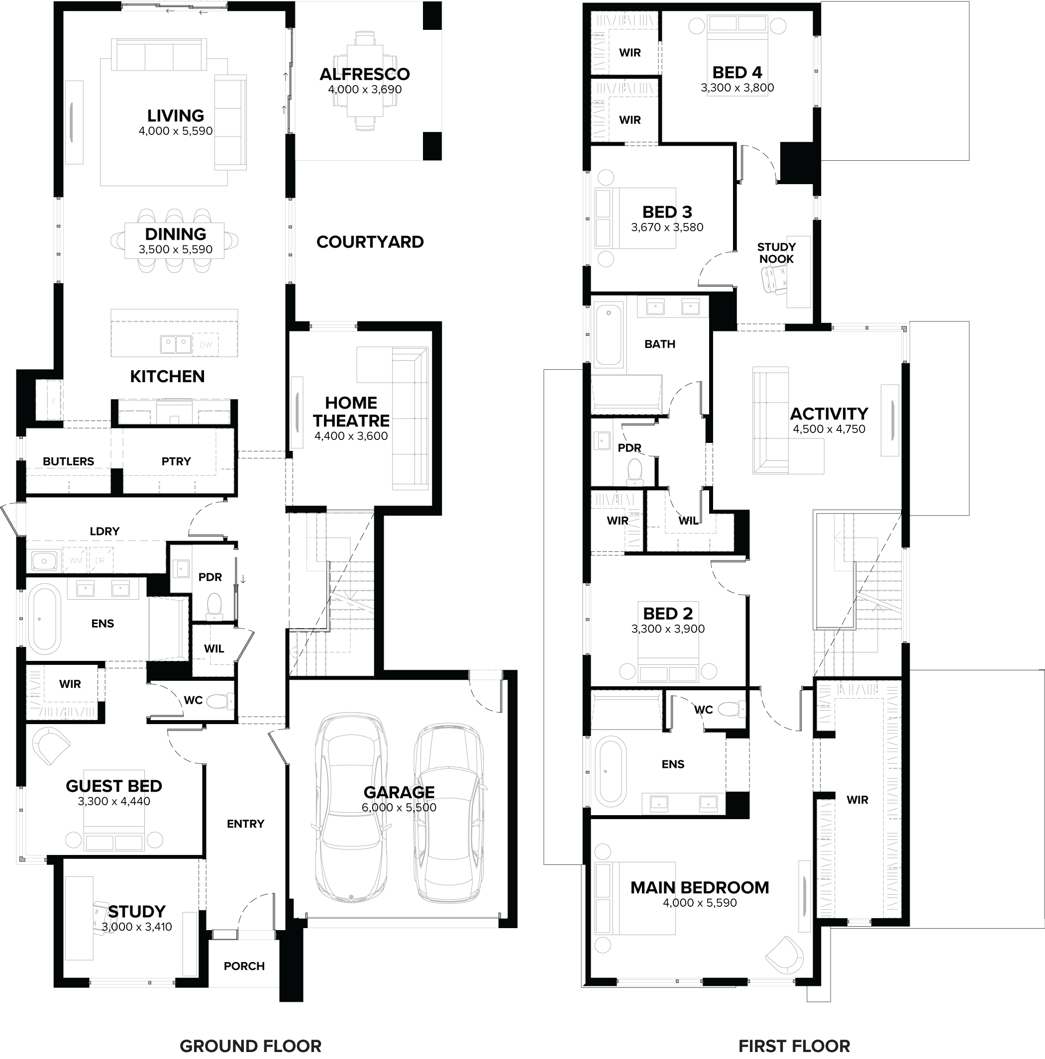 Hamlyn 45 Double Storey House Floor Plan
