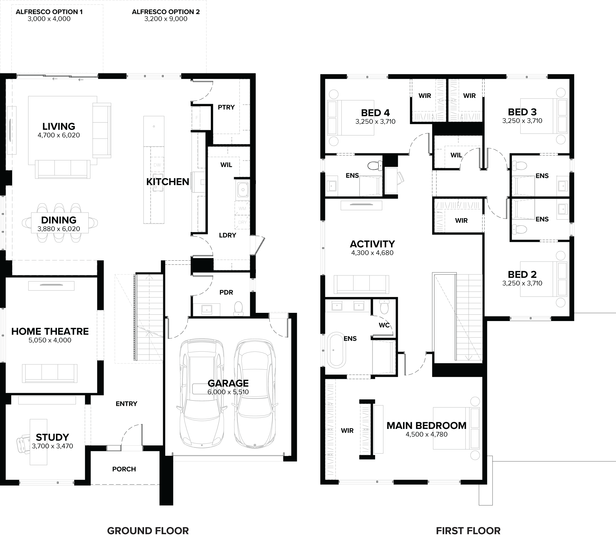 Positano 41 Double Storey House Floor Plan