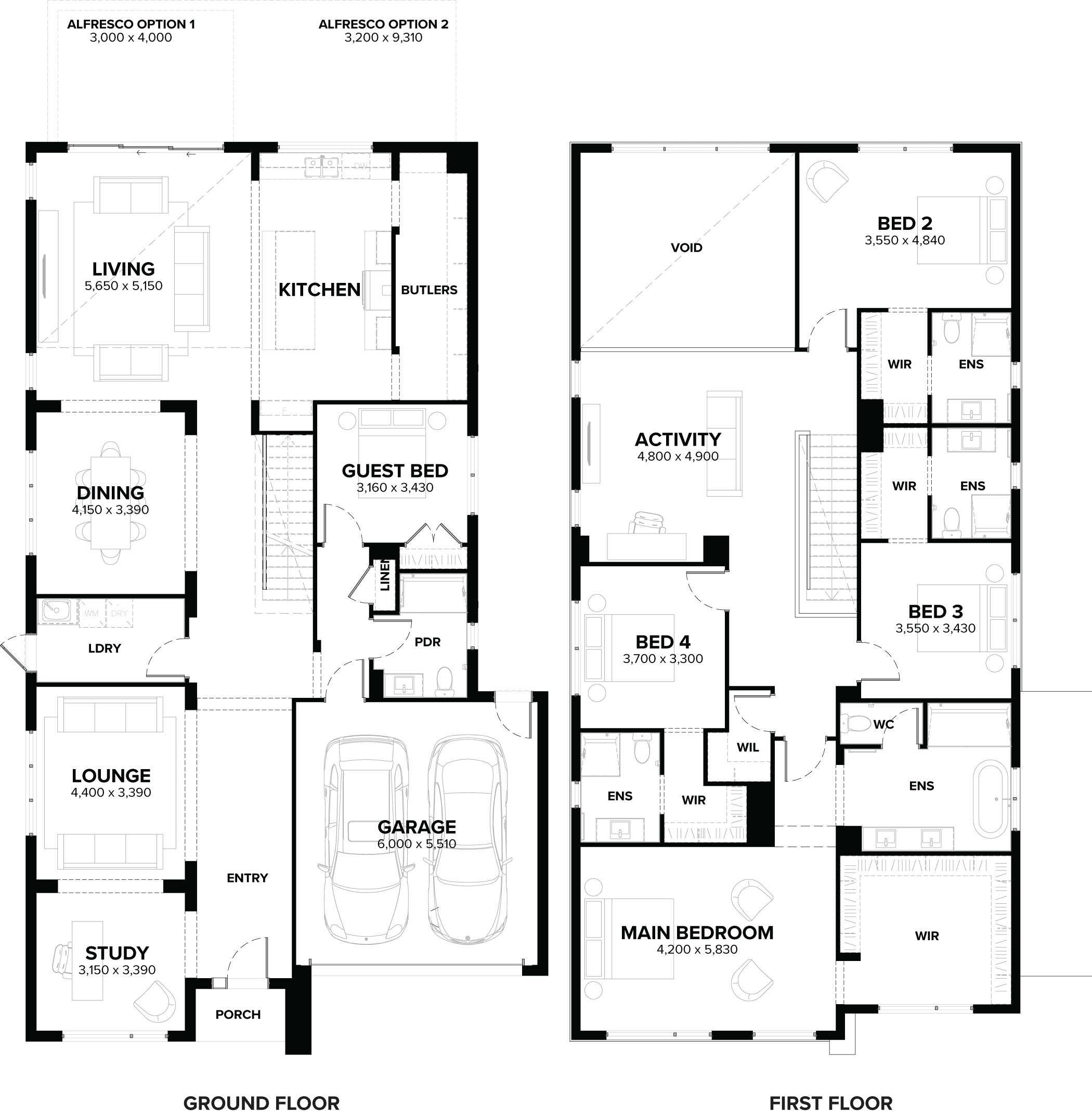 Toorak 46 Double Storey House Floor Plan