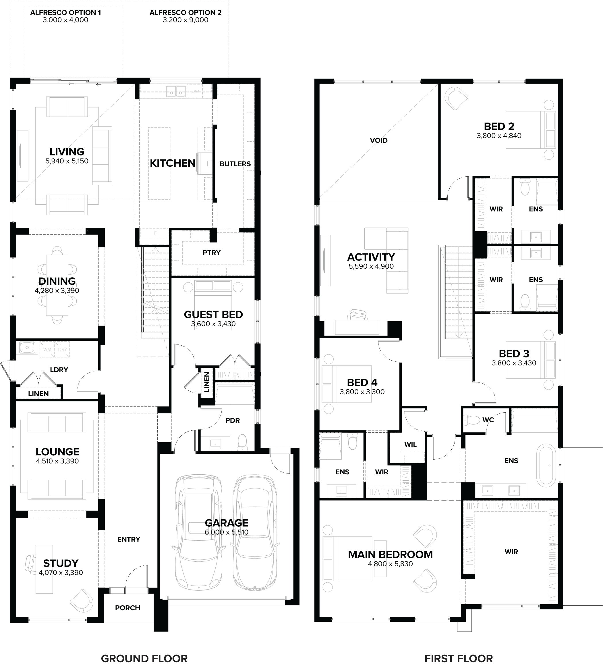 Toorak 50 Double Storey House Floor Plan